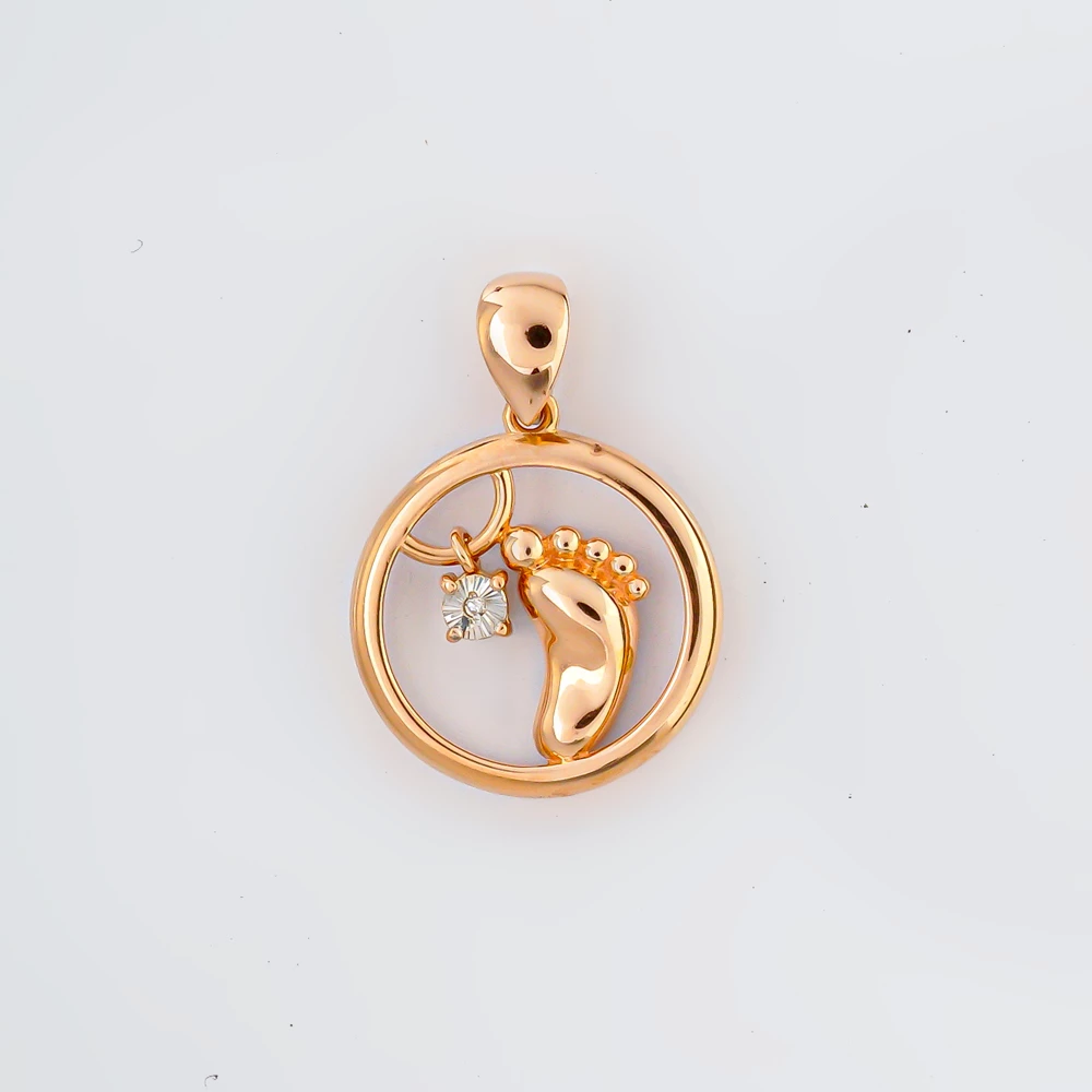 Подвес с бриллиантом из красного золота 585 пробы