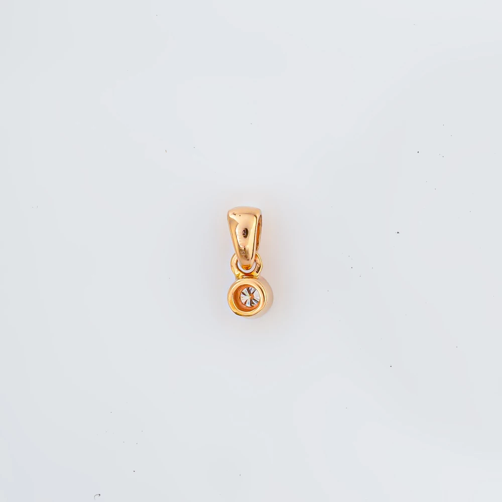 Подвес с бриллиантом из красного золота 585 пробы