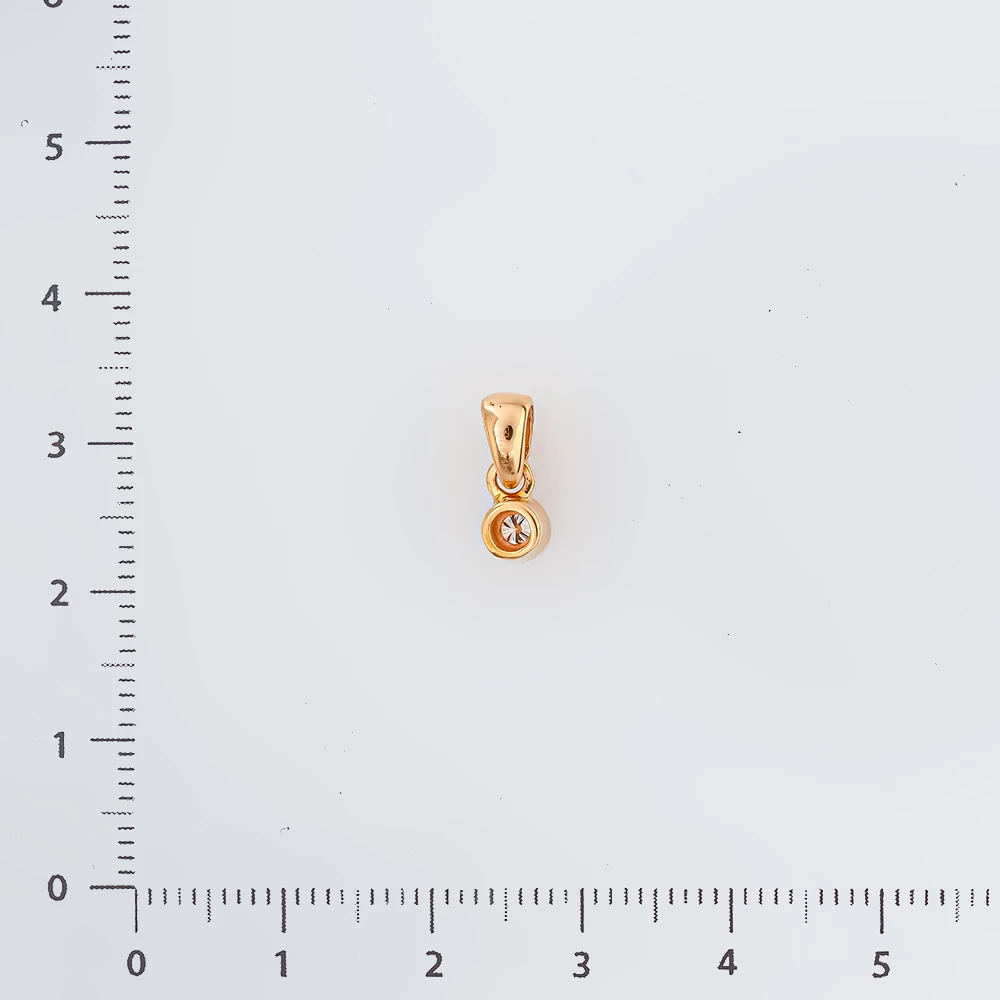 Подвес с бриллиантом из красного золота 585 пробы