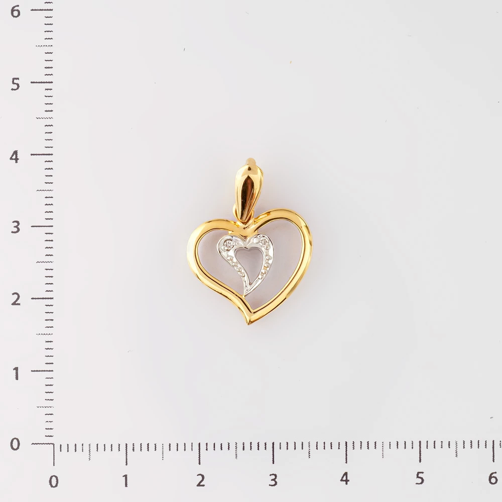 Подвес с бриллиантом из желтого золота 585 пробы