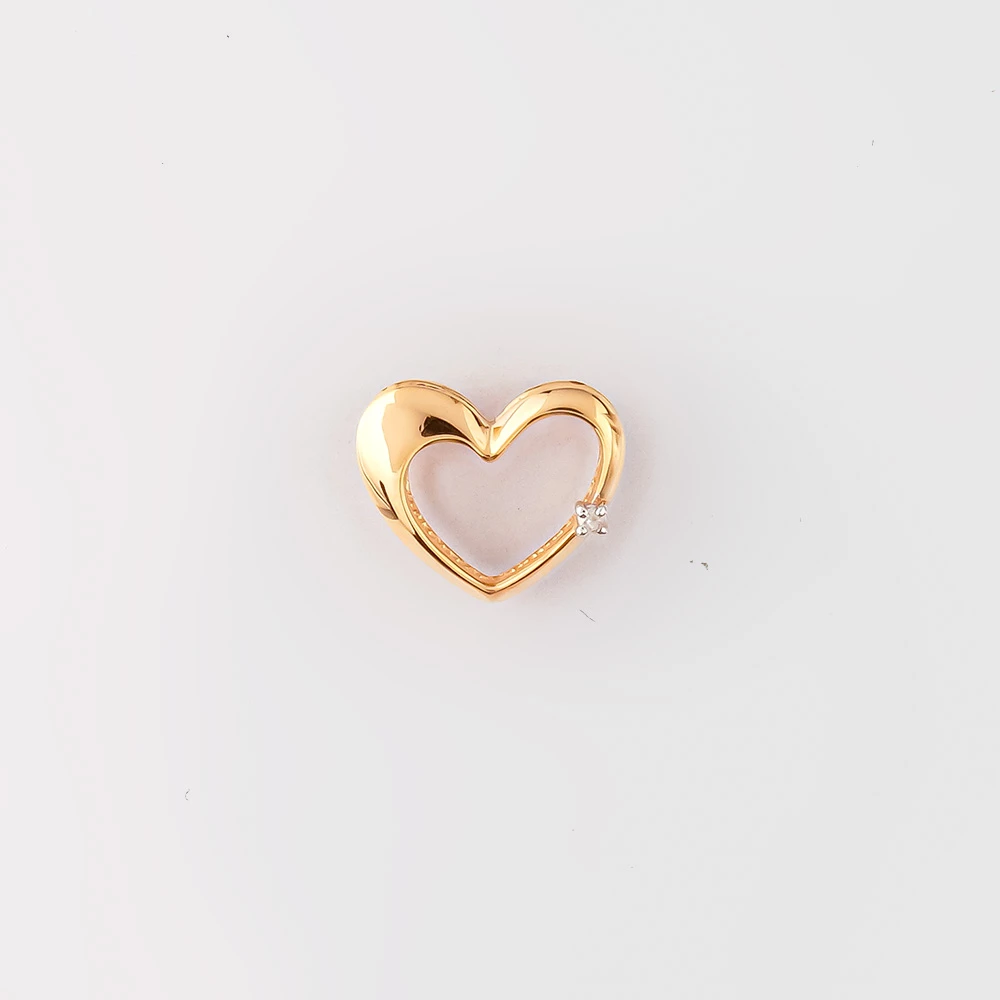 Подвес с бриллиантом из красного золота 585 пробы