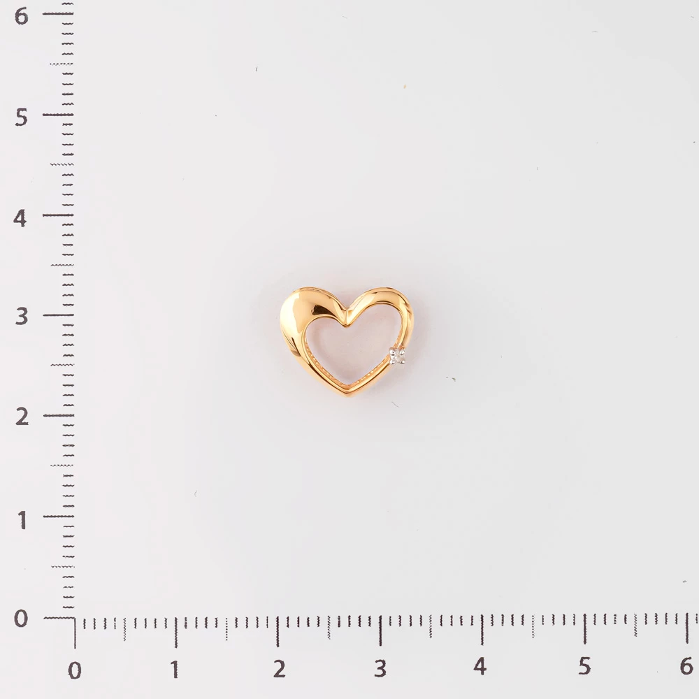 Подвес с бриллиантом из красного золота 585 пробы