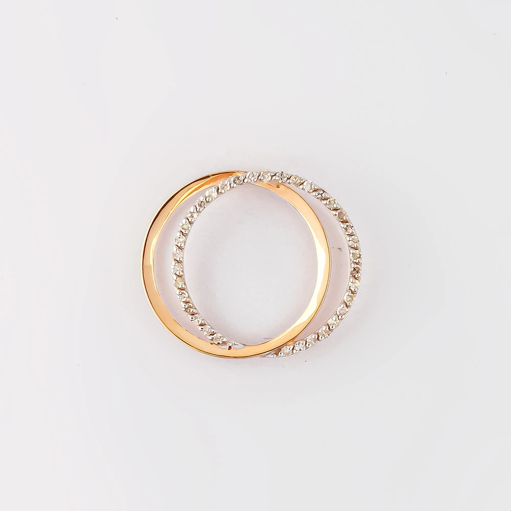 Подвес с бриллиантом из красного золота 585 пробы