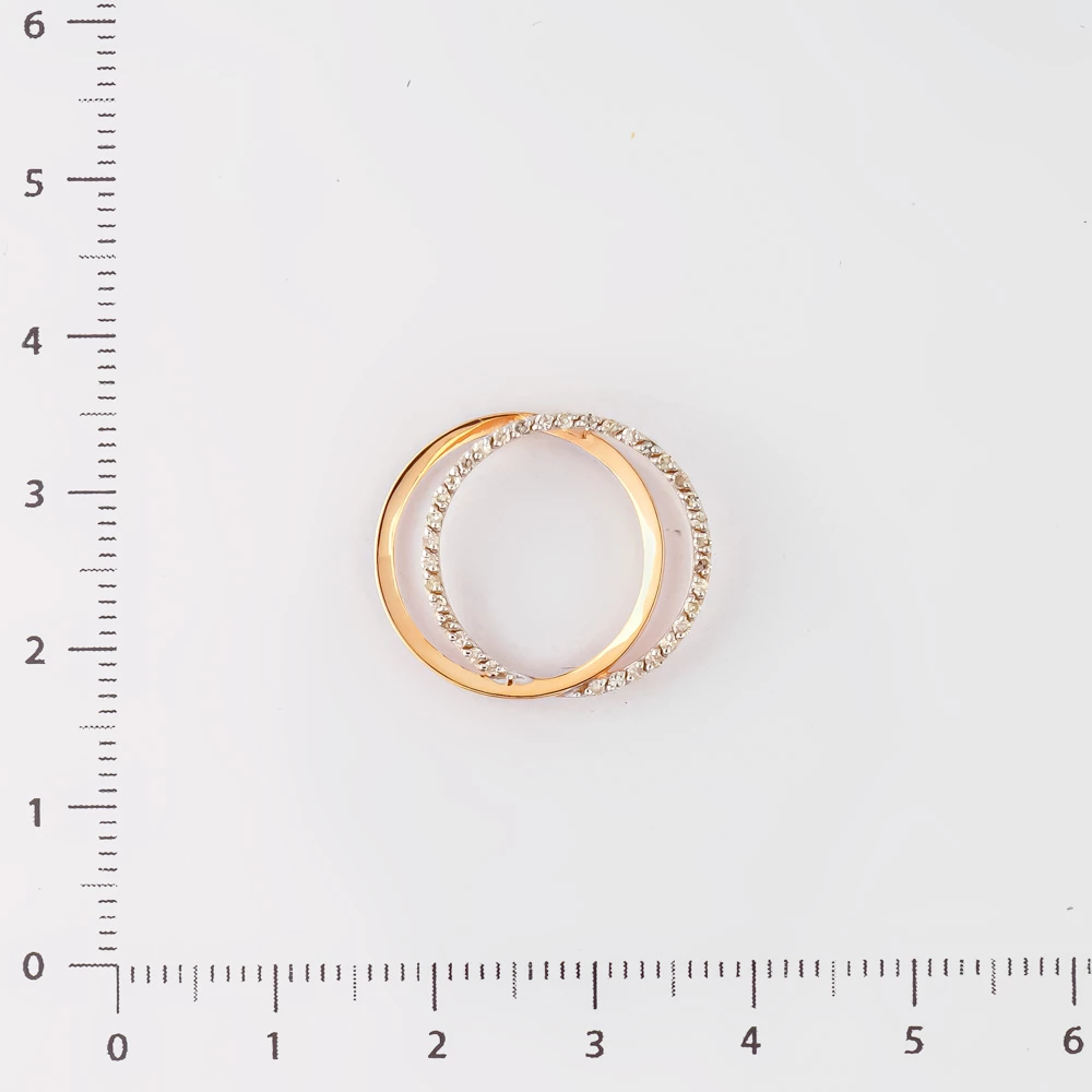 Подвес с бриллиантом из красного золота 585 пробы