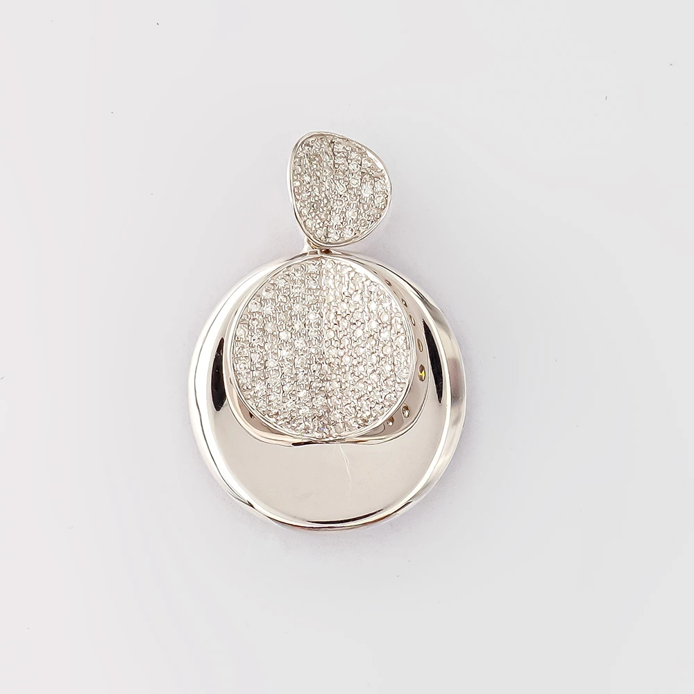 Подвес с бриллиантом из белого золота 585 пробы