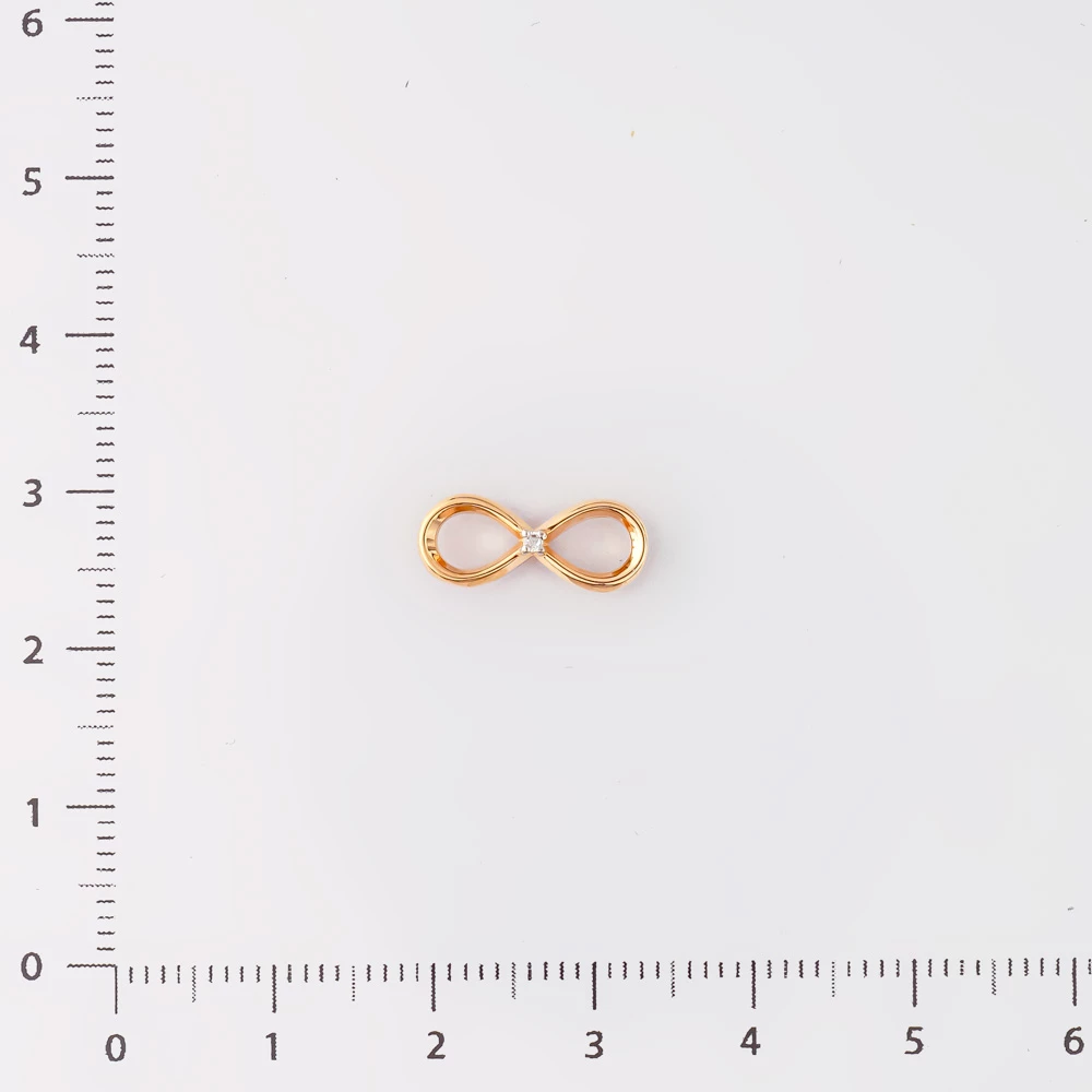 Подвес с бриллиантом из красного золота 585 пробы