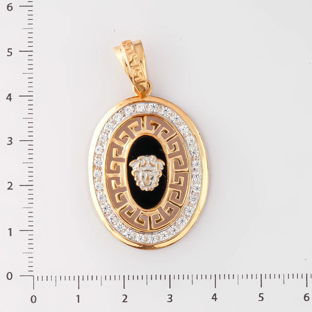 Подвес с фианитом из красного золота 585 пробы