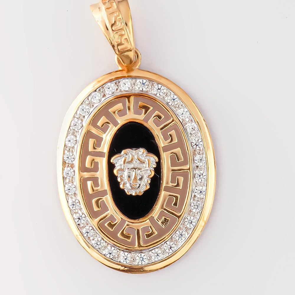 Подвес с фианитом из красного золота 585 пробы