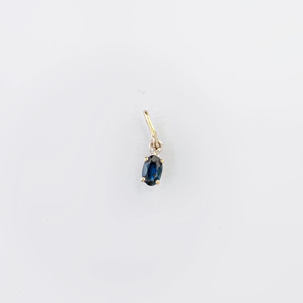 Подвес с сапфиром из белого золота 585 пробы