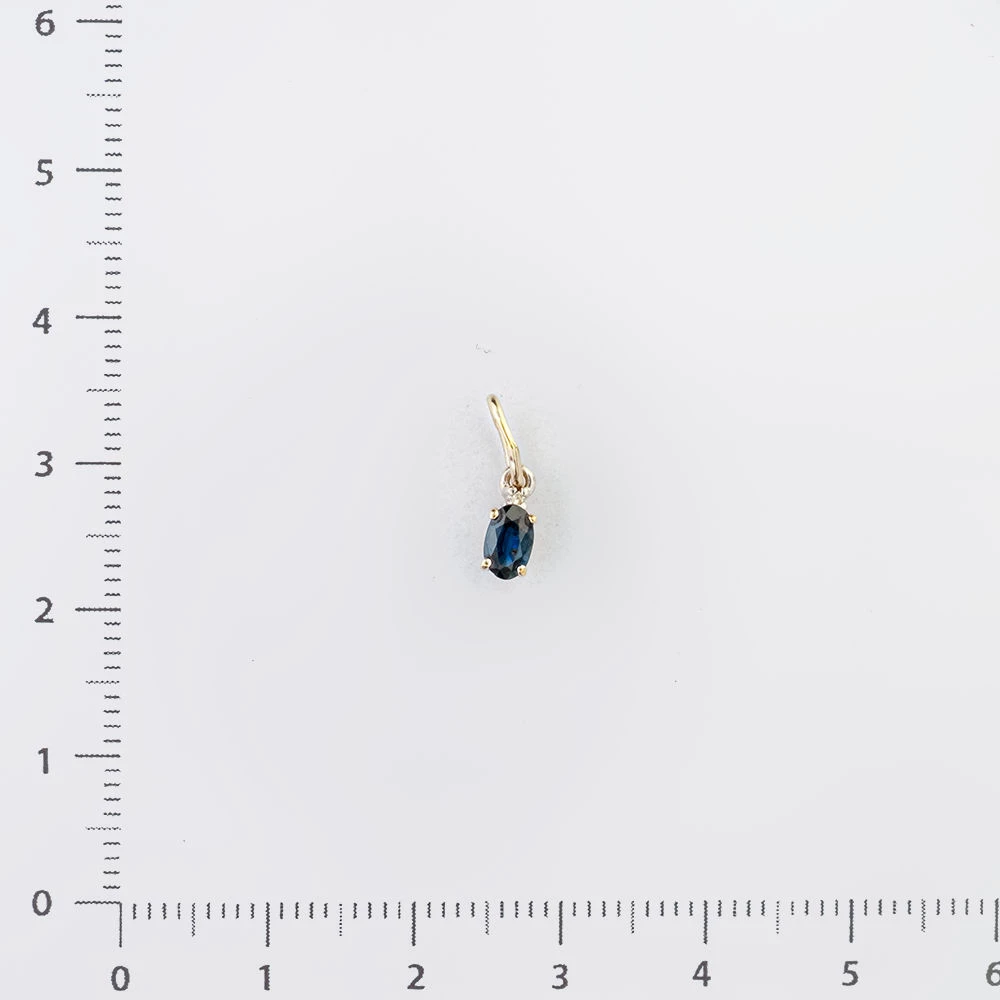 Подвес с сапфиром из белого золота 585 пробы