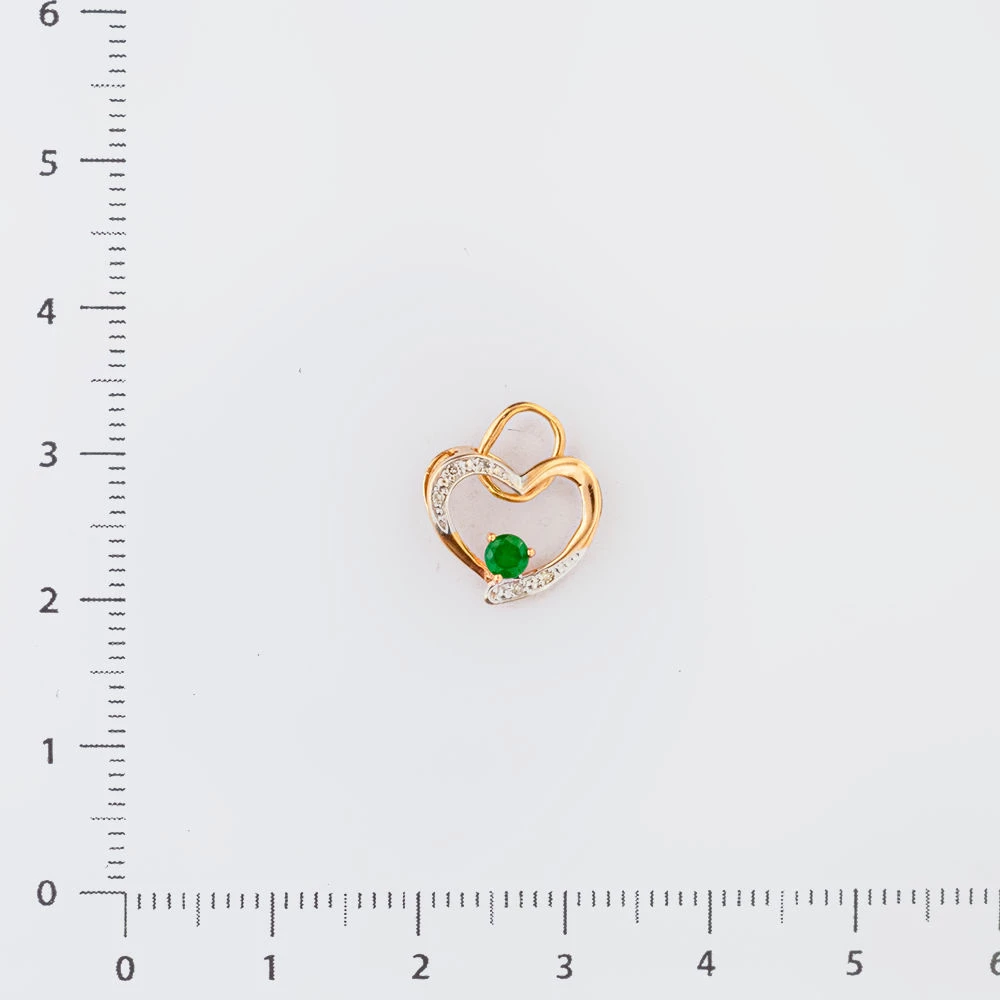 Подвес с изумрудом из красного золота 585 пробы