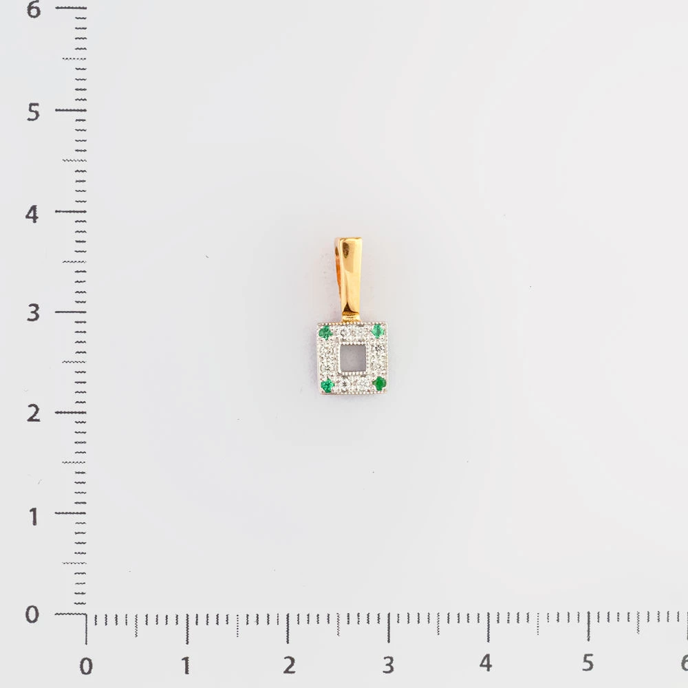 Подвес с изумрудом из красного золота 585 пробы