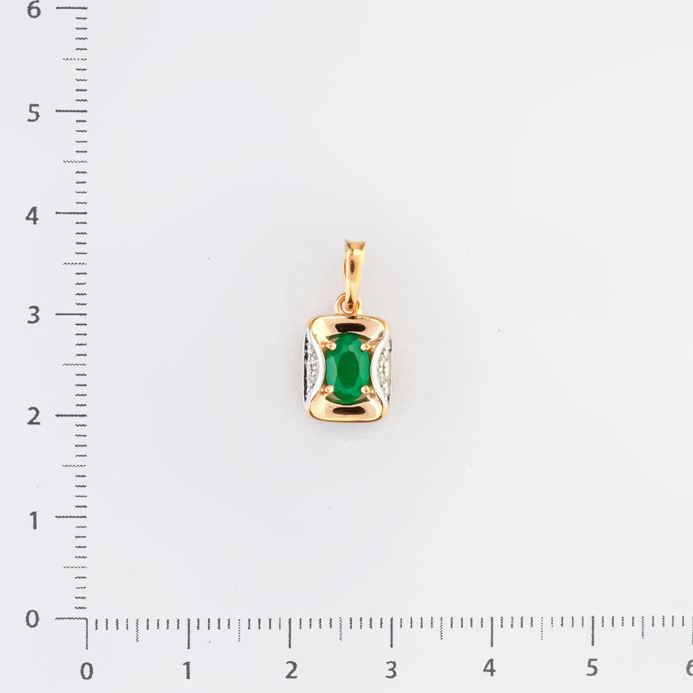 Подвес с агатом из красного золота 585 пробы