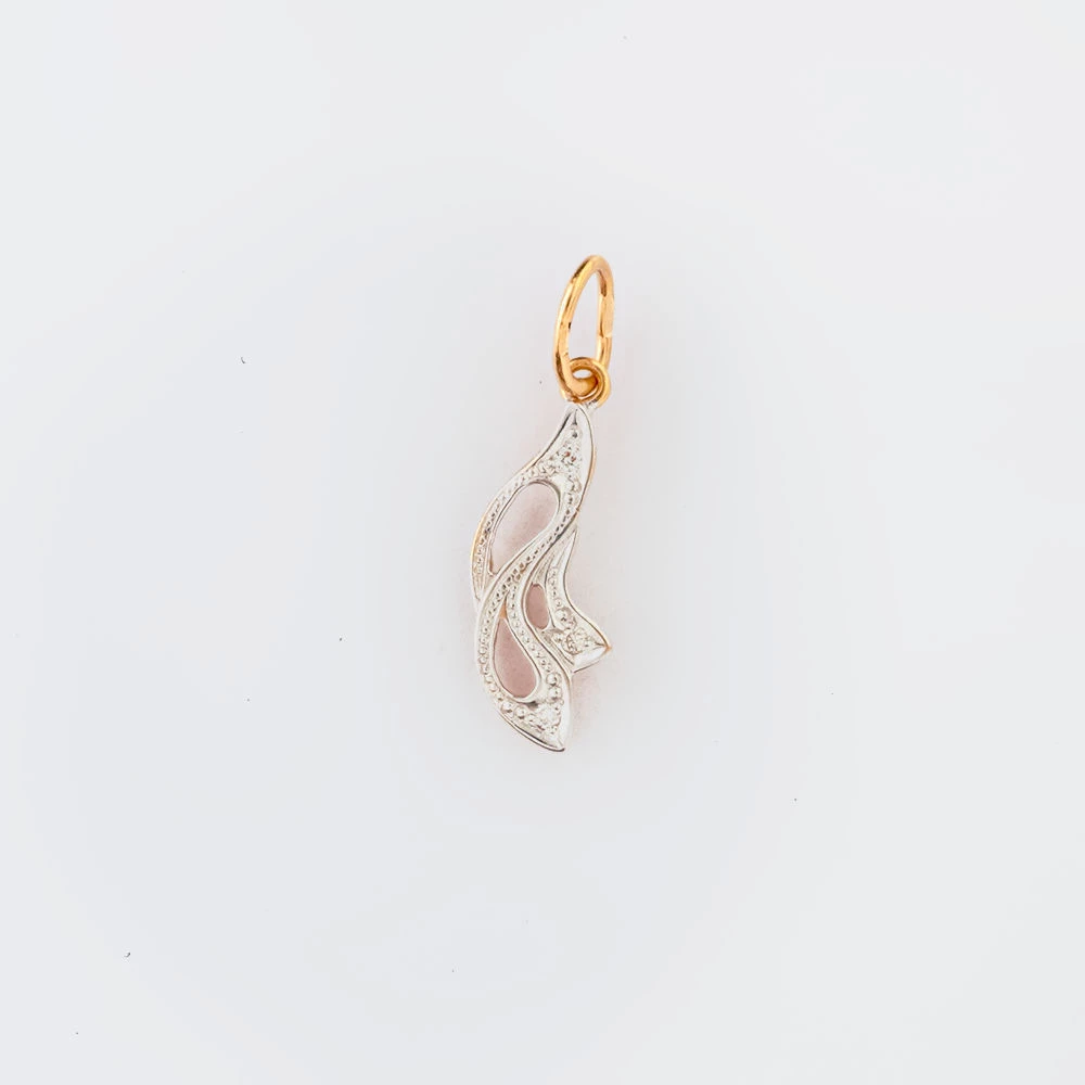 Подвес с бриллиантом из красного золота 585 пробы