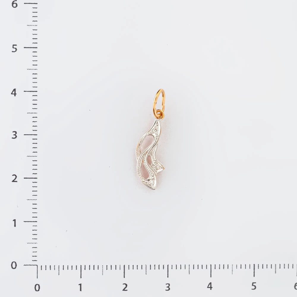 Подвес с бриллиантом из красного золота 585 пробы