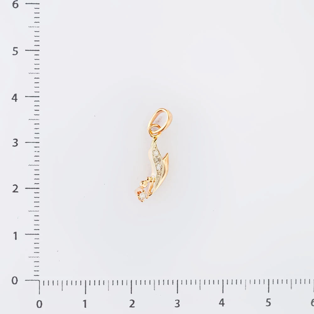 Подвес с бриллиантом из красного золота 585 пробы