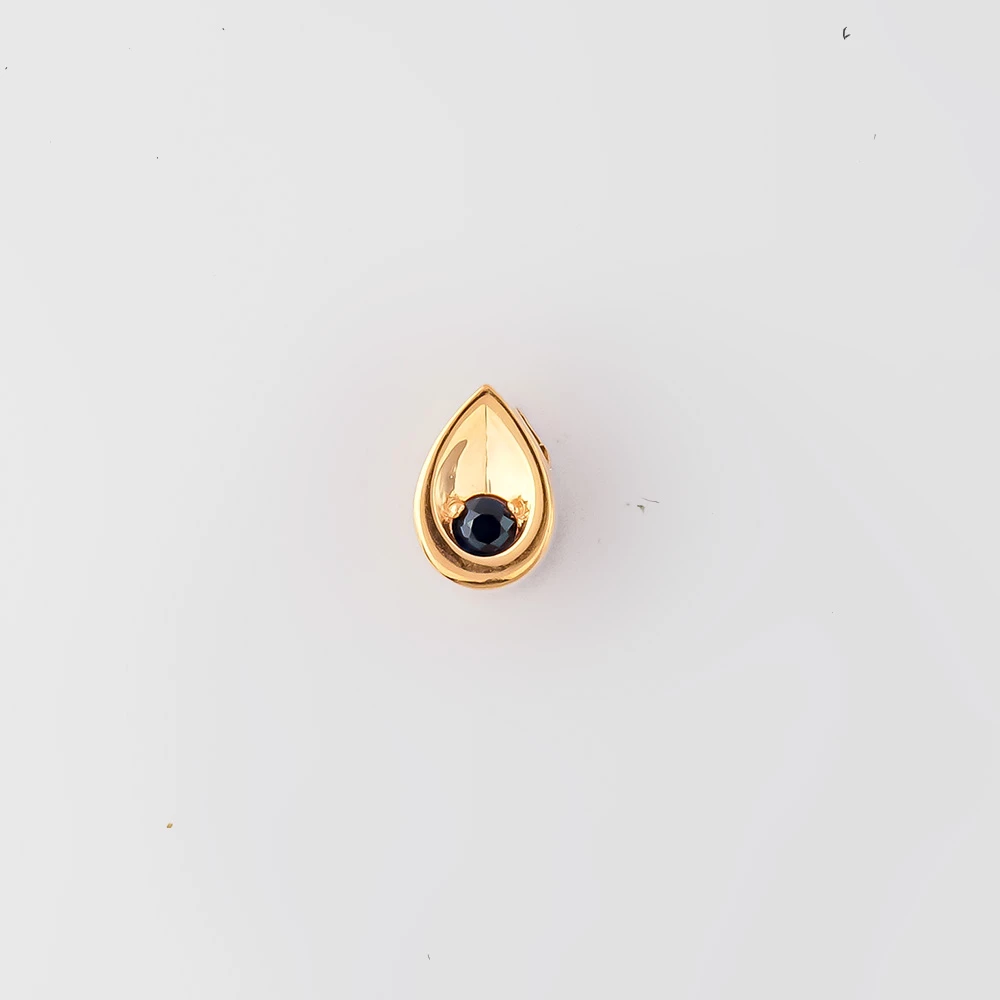 Подвес с сапфиром из красного золота 585 пробы