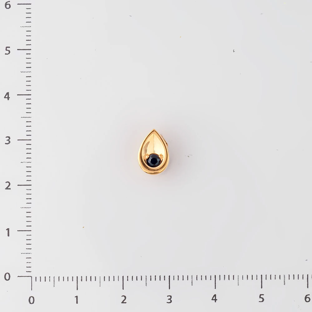 Подвес с сапфиром из красного золота 585 пробы