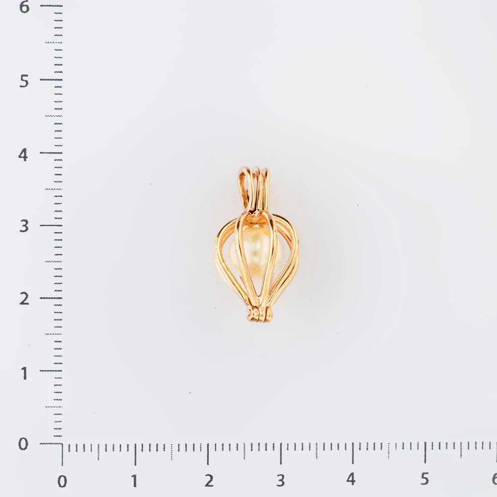 Подвес с культивированным жемчугом из красного золота 585 пробы