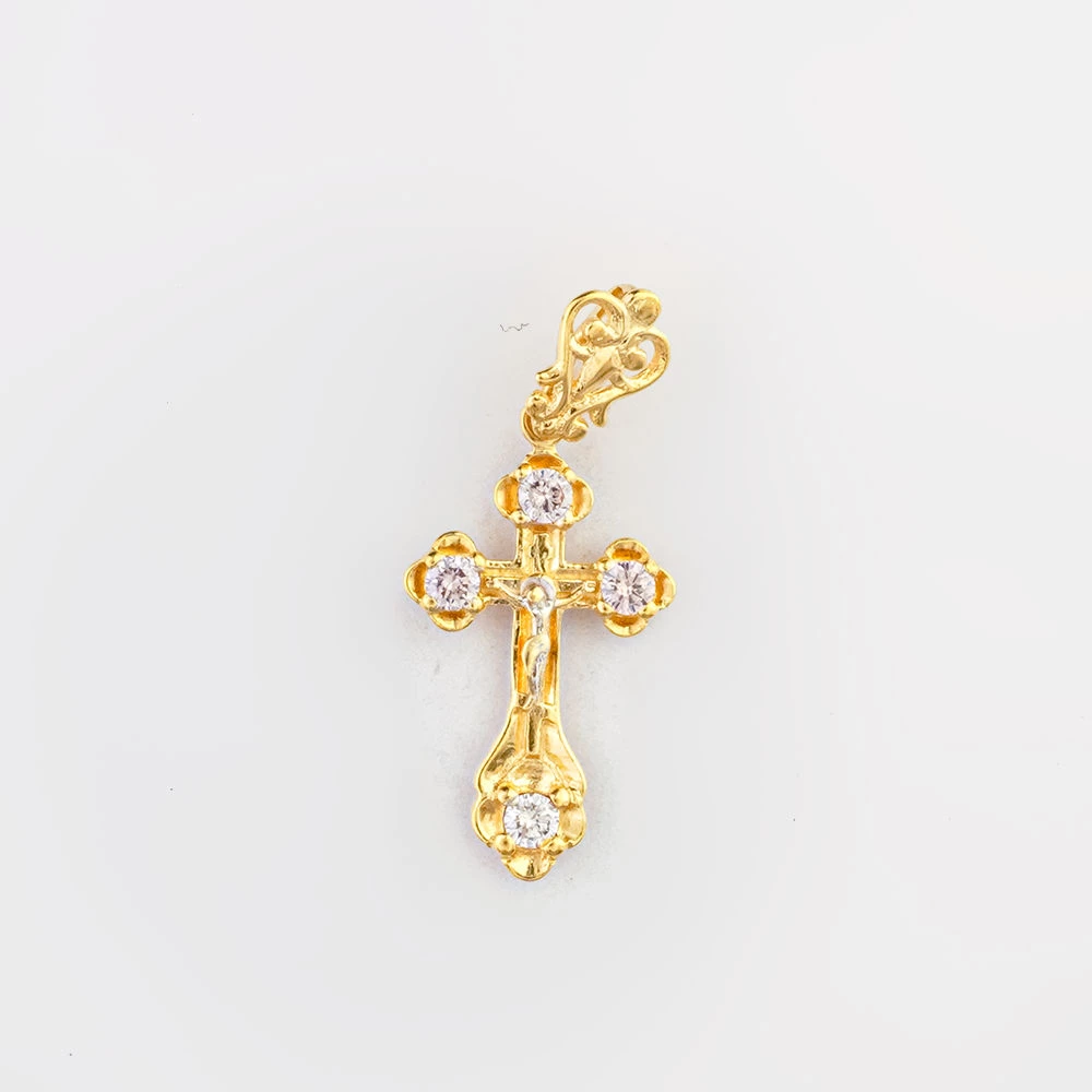 Подвес с бриллиантом из желтого золота 585 пробы