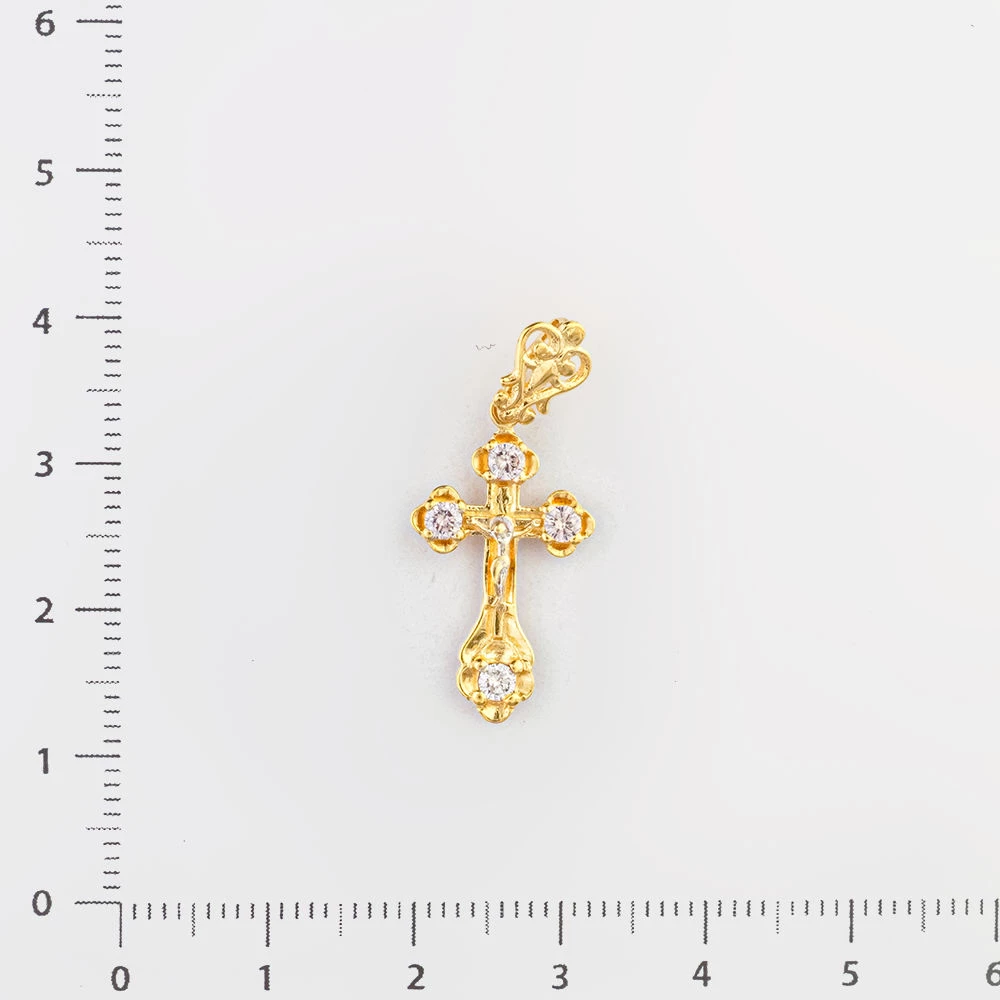 Подвес с бриллиантом из желтого золота 585 пробы