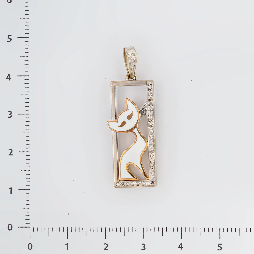 Подвес с бриллиантом из белого золота 585 пробы