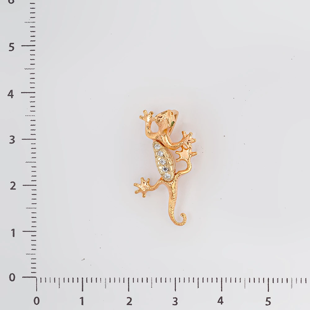 Подвес с фианитом из красного золота 585 пробы