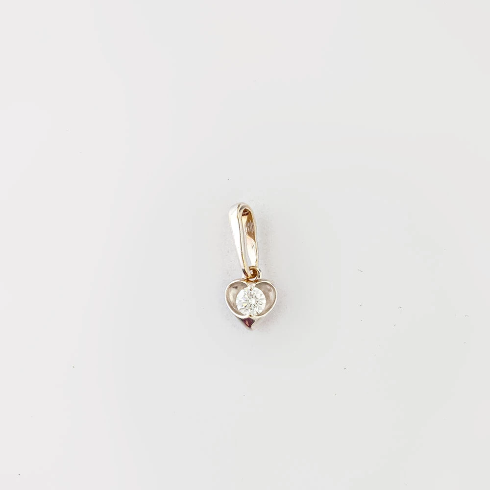 Подвес с бриллиантом из белого золота 585 пробы