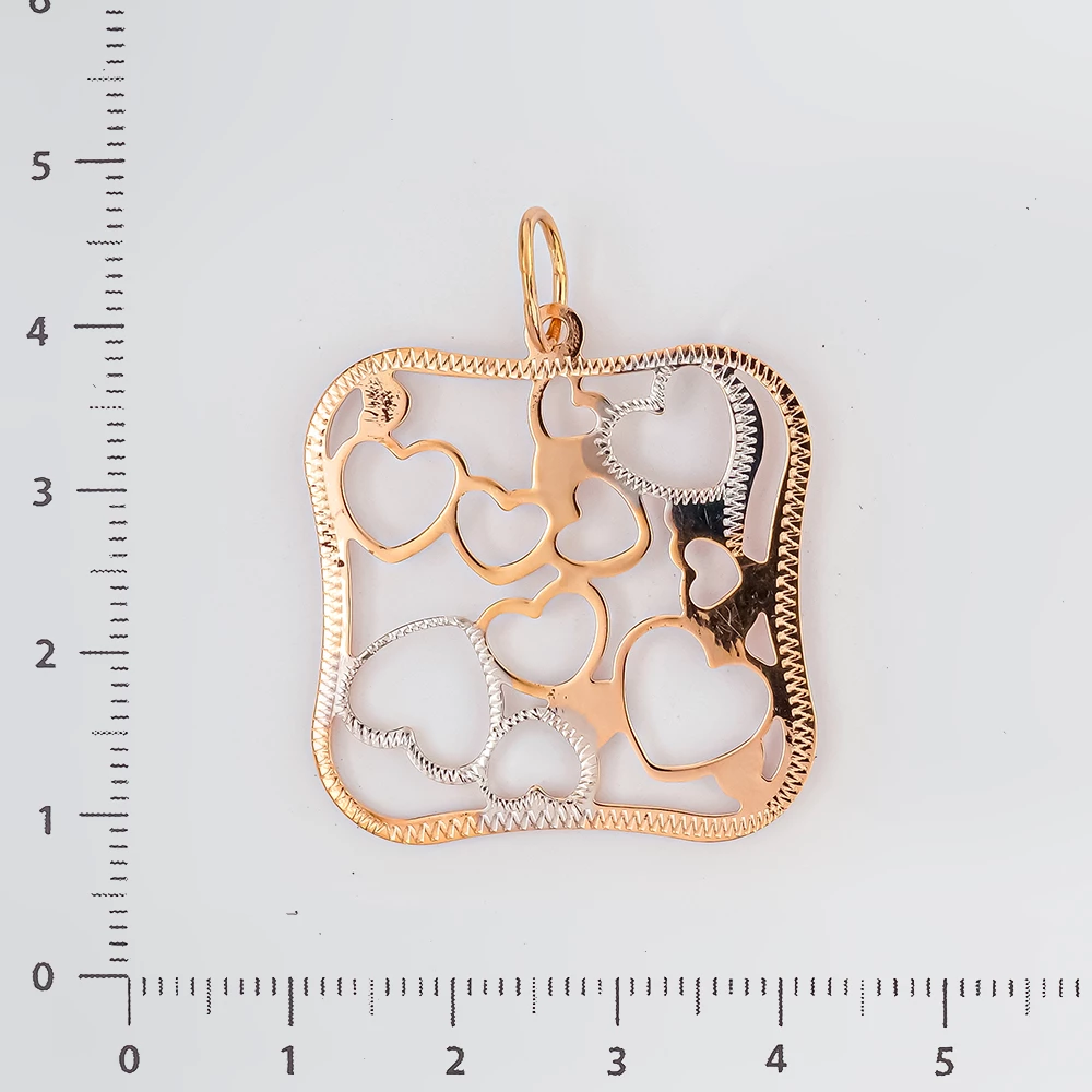 Подвес из красного золота 585 пробы