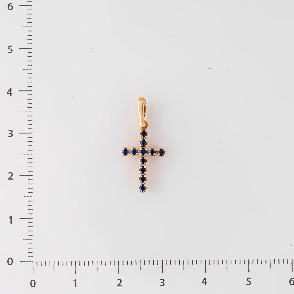 Подвес с сапфиром из красного золота 585 пробы