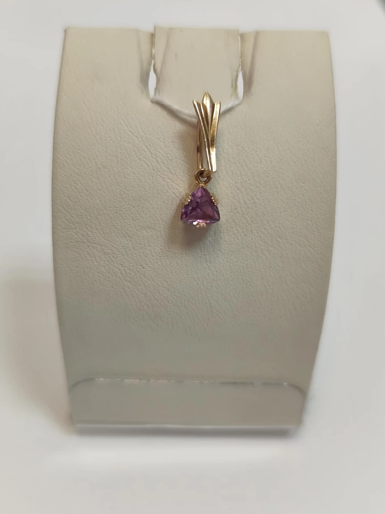 Подвес с фианитом из красного золота 583 пробы