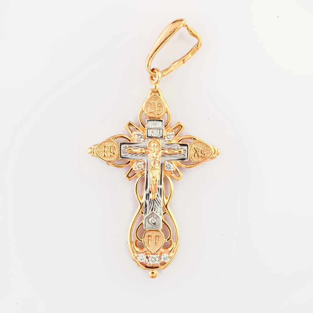 Подвес с бриллиантом из красного золота 585 пробы