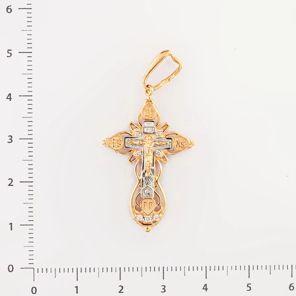 Подвес с бриллиантом из красного золота 585 пробы