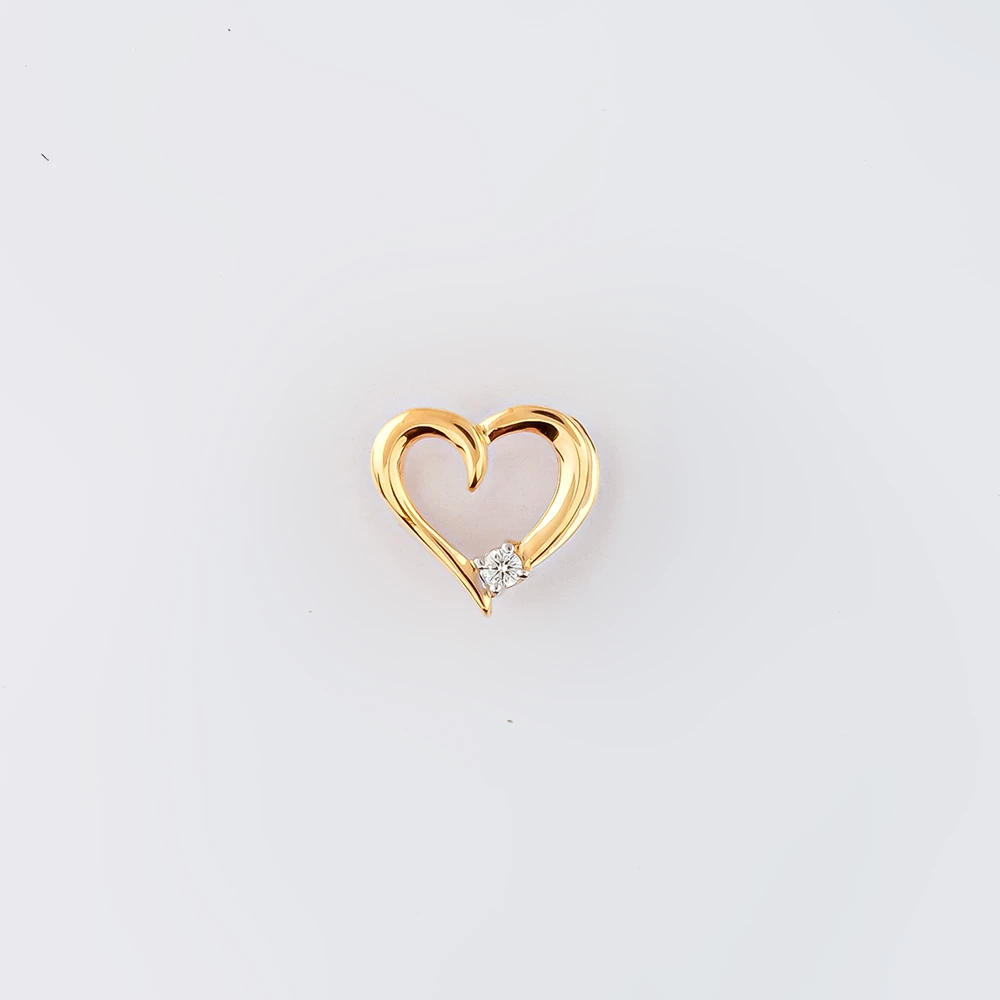 Подвес с бриллиантом из красного золота 585 пробы