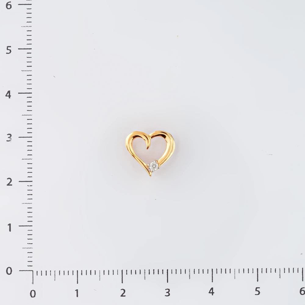 Подвес с бриллиантом из красного золота 585 пробы