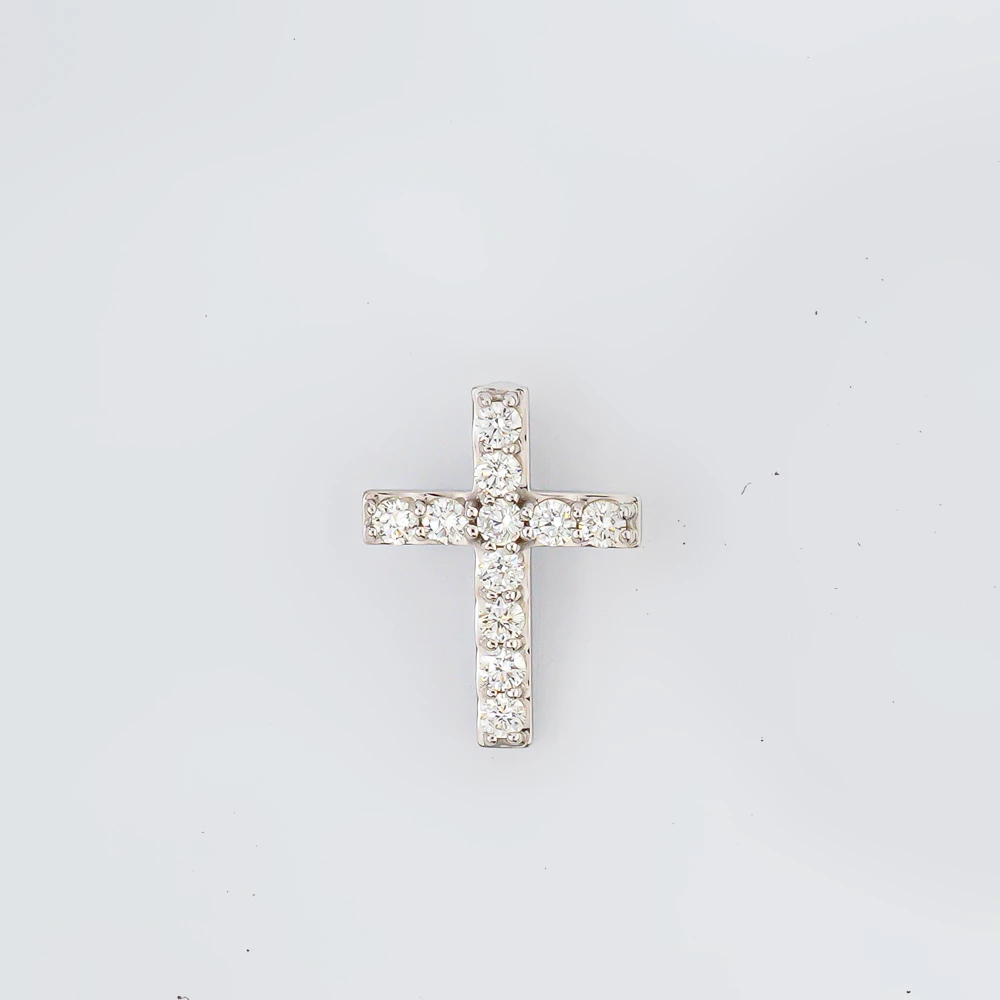 Подвес с бриллиантом из белого золота 585 пробы