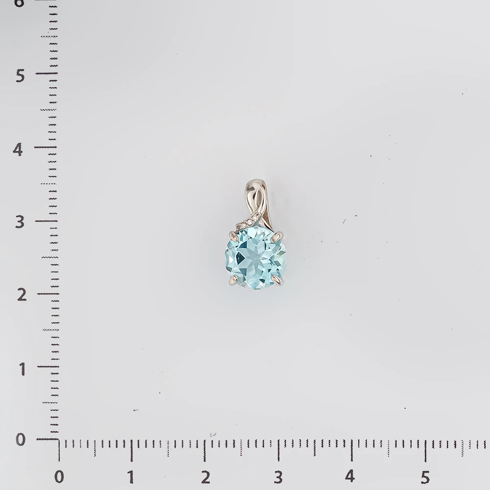 Подвес с топазом из белого золота 585 пробы