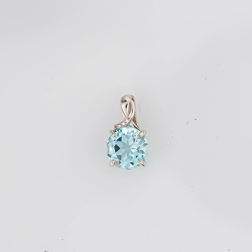 Подвес с топазом из белого золота 585 пробы