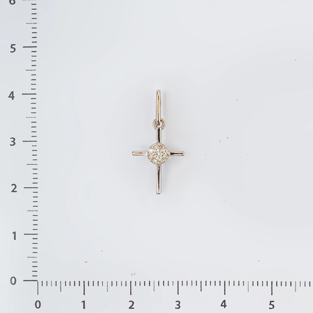 Подвес с бриллиантом из белого золота 585 пробы