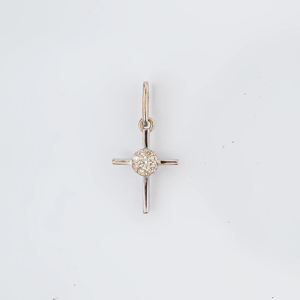 Подвес с бриллиантом из белого золота 585 пробы