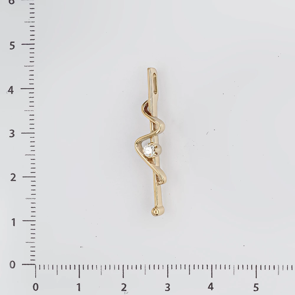 Подвес с бриллиантом из белого золота 585 пробы