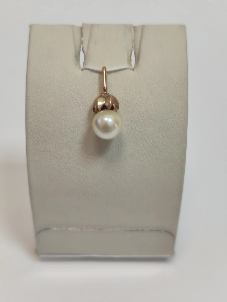 Подвес с культивированным жемчугом из красного золота 583 пробы