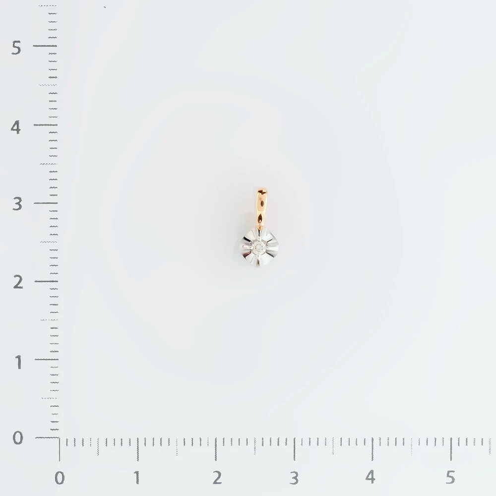 Подвес с бриллиантом из красного золота 585 пробы