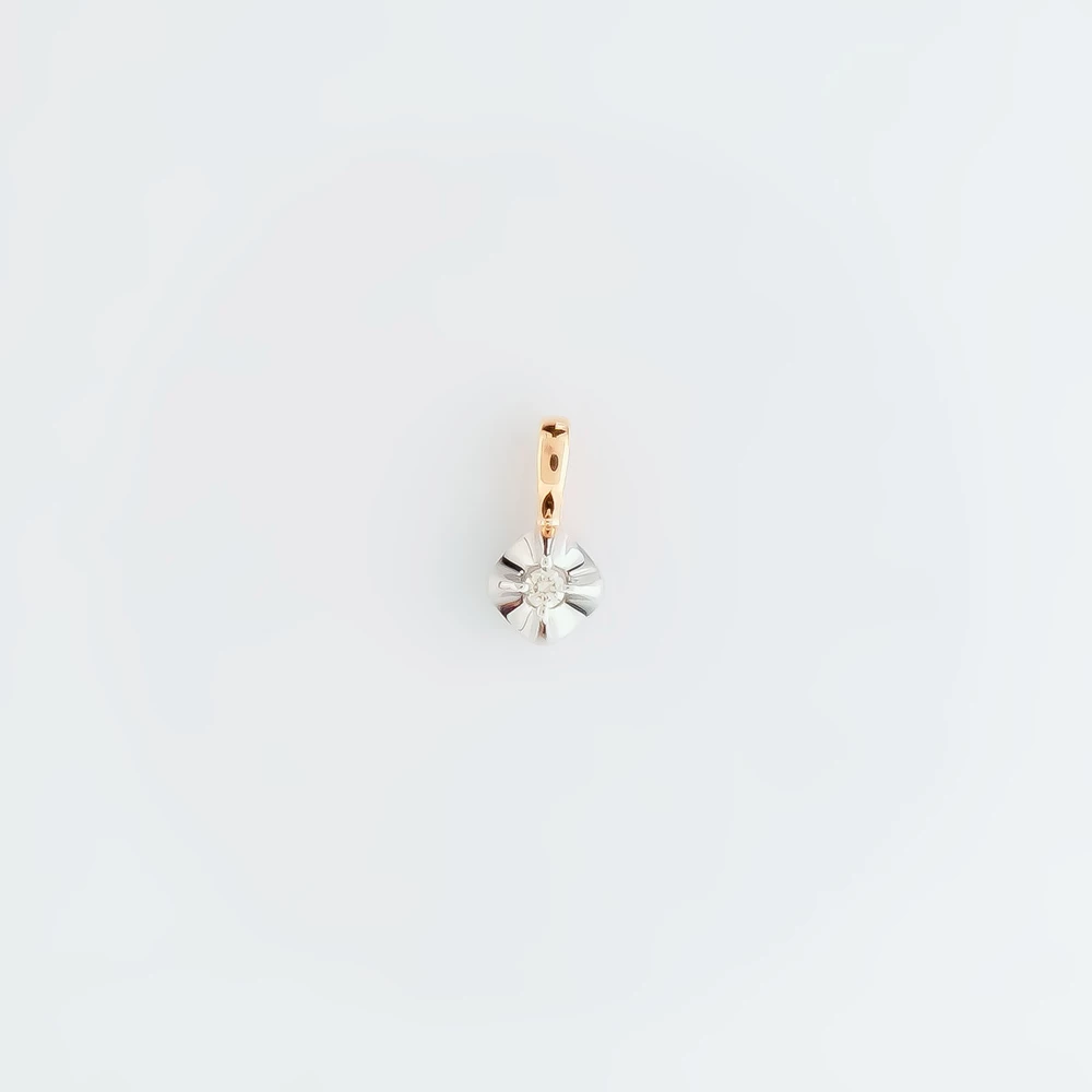 Подвес с бриллиантом из красного золота 585 пробы