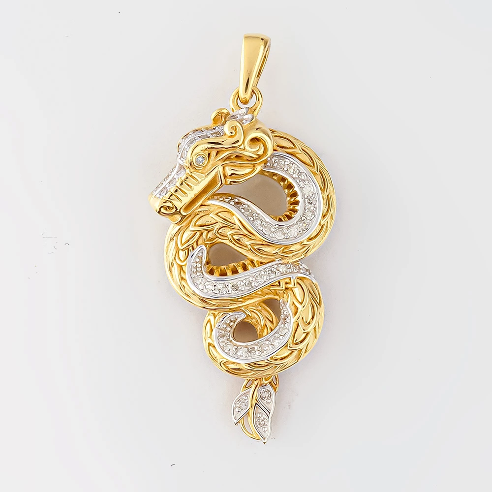 Подвес с бриллиантом из желтого золота 585 пробы