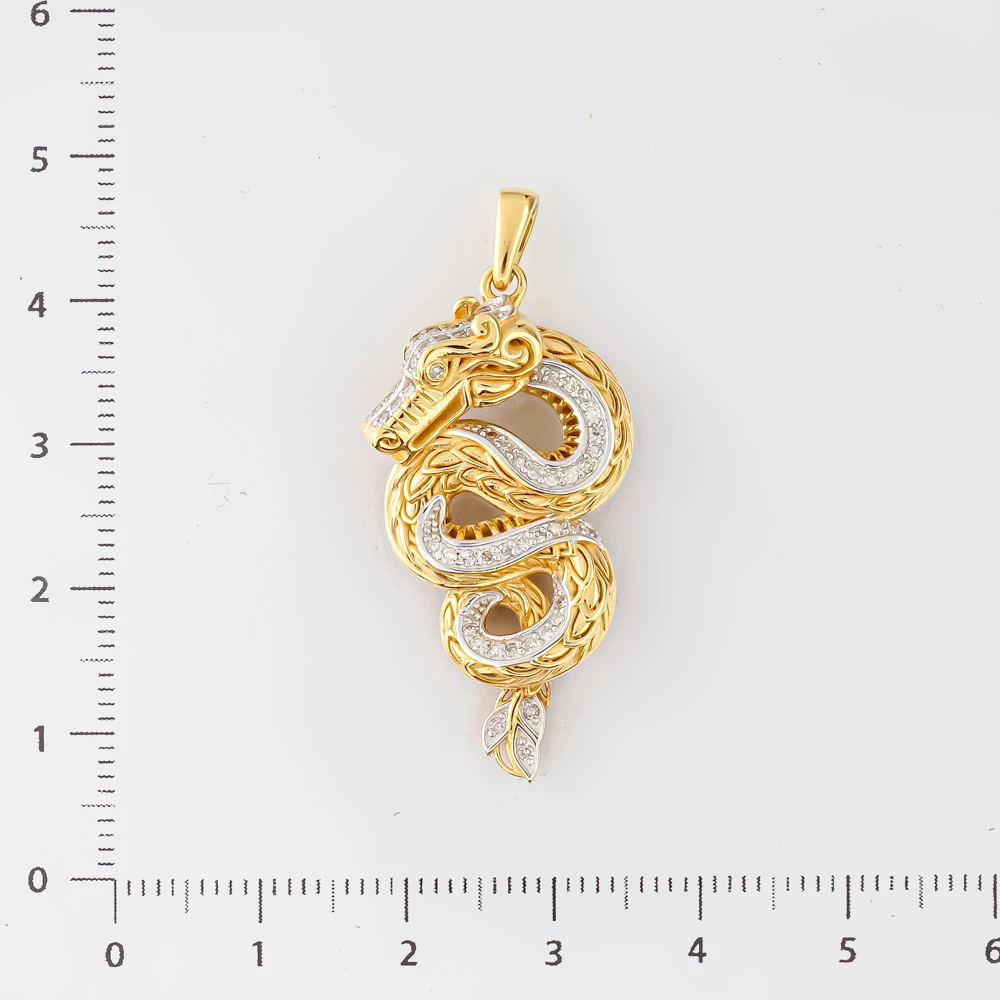 Подвес с бриллиантом из желтого золота 585 пробы