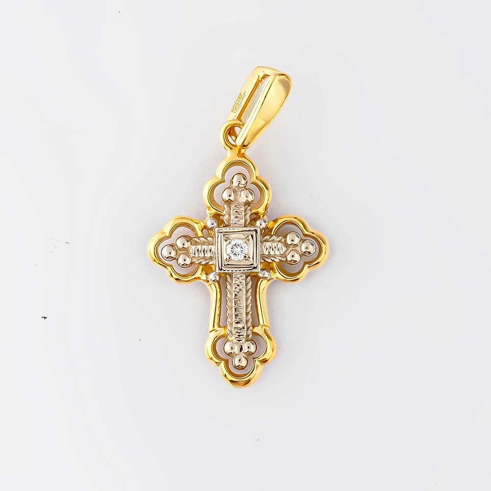 Подвес с бриллиантом из желтого золота 750 пробы