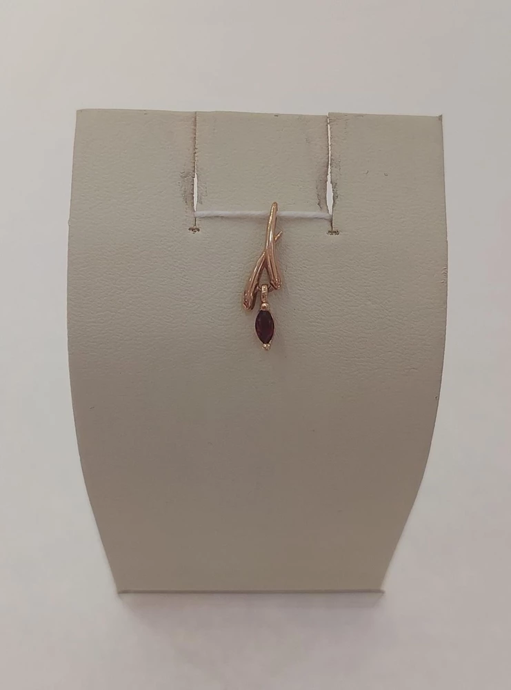 Подвес с гранатом из красного золота 585 пробы