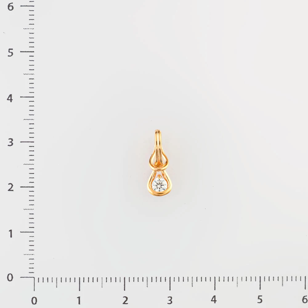 Подвес с бриллиантом из красного золота 585 пробы