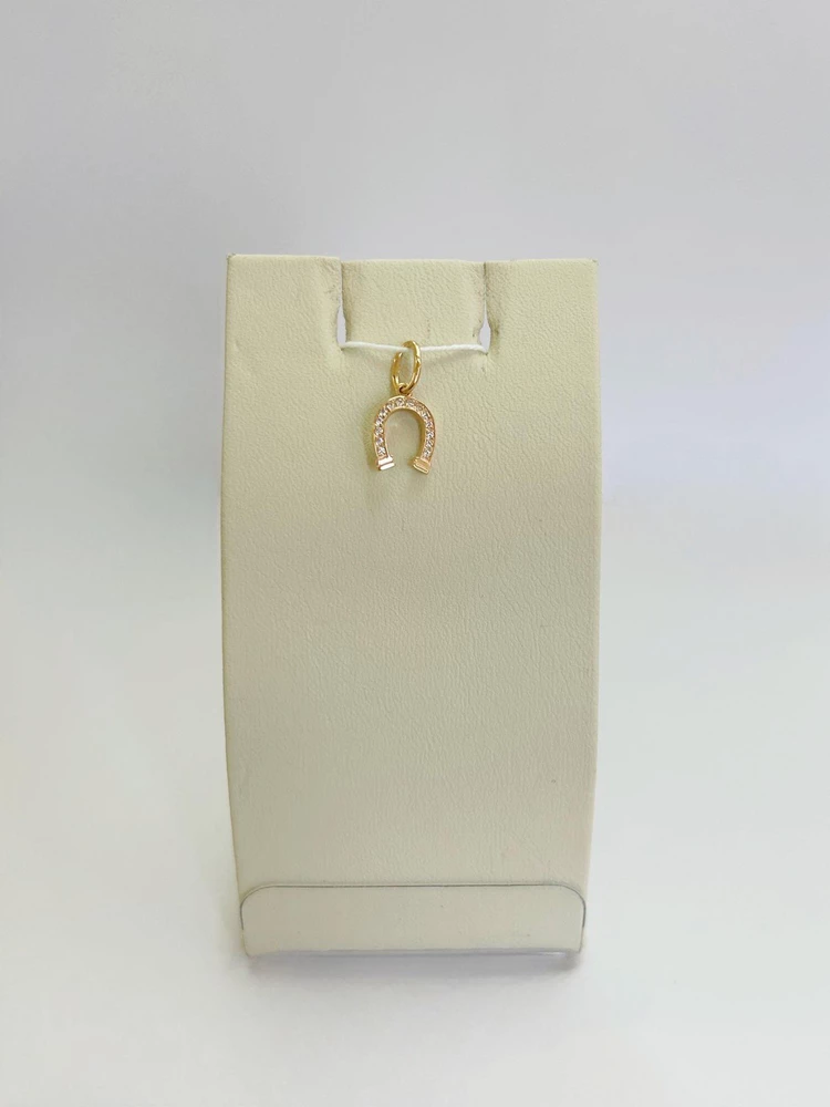 Подвес с фианитом из красного золота 585 пробы